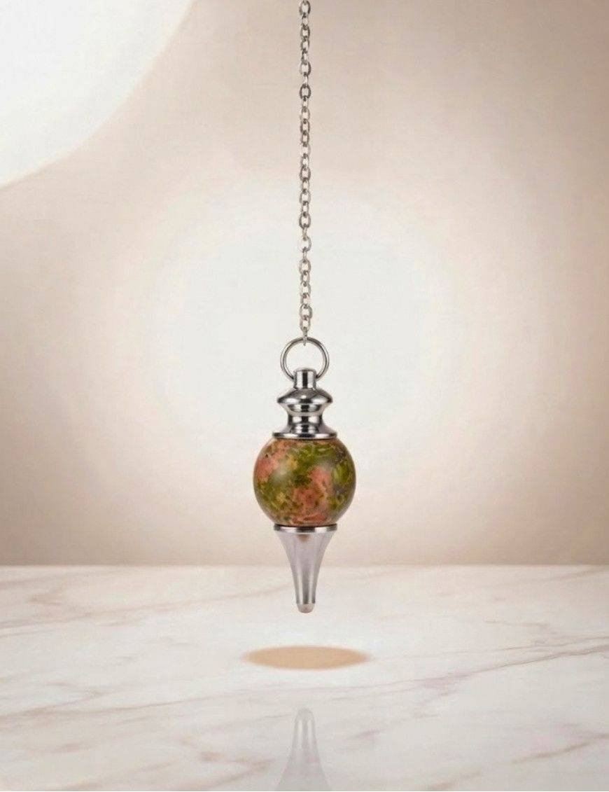 Pendule unakite : équilibre émotionnel & douceur