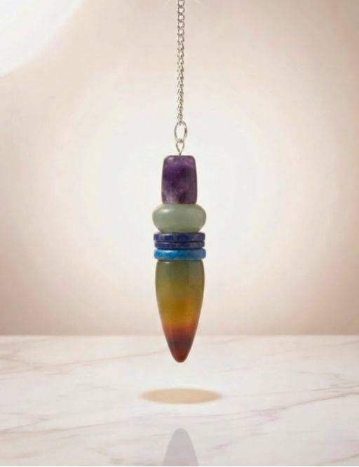 Pendule divinatoire 7 chakras - 7 Pierres