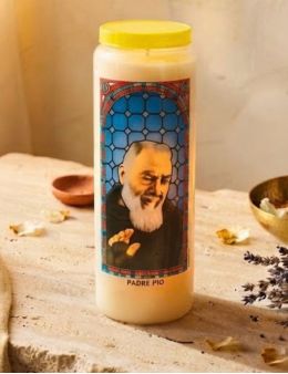 Neuvaine vitrail : Padre Pio avec prière au dos