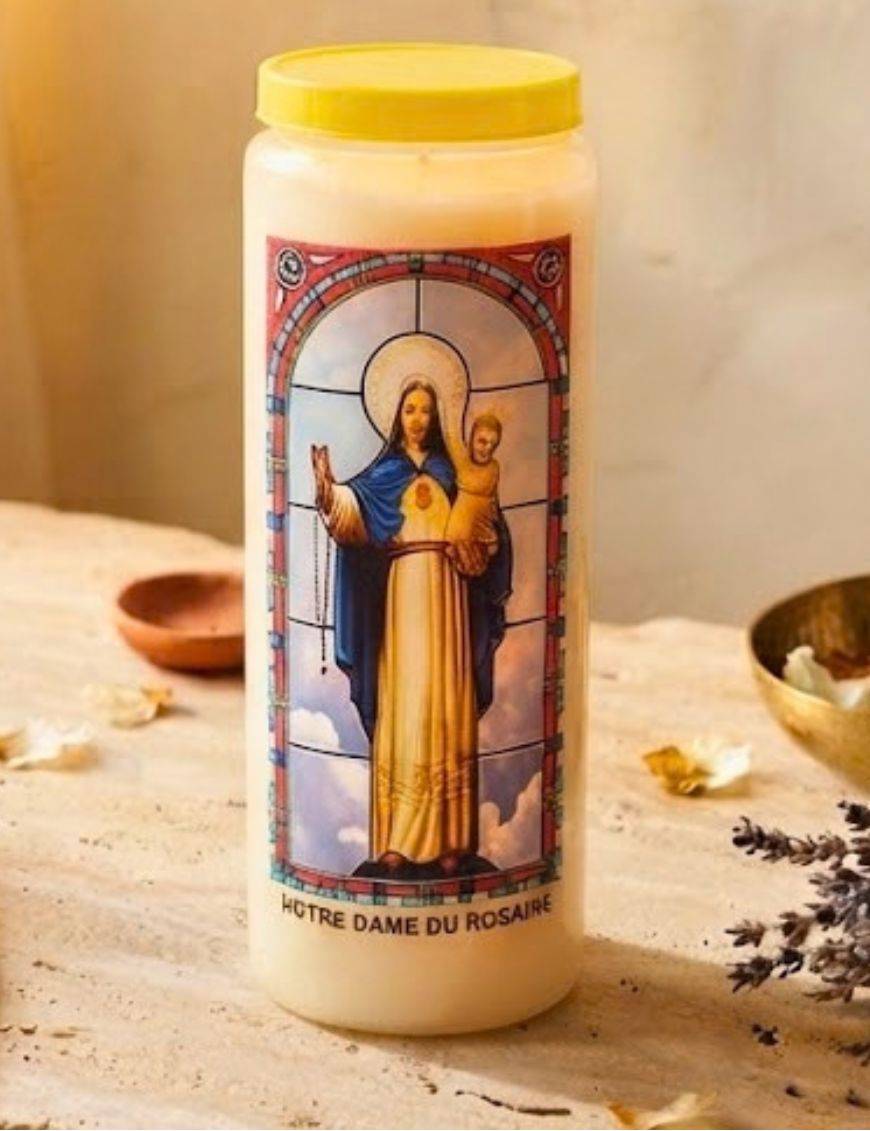 Neuvaine vitrail Notre Dame du Rosaire : chapelet, 9 jours