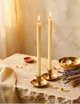 Paire de chandelles divines 36cm - 30% cire d'abeille