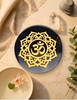 Plaque de rechargement - Shungite - Om - 8cm