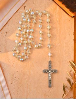 Chapelet Chaine - Crucifix - Perles Cristal