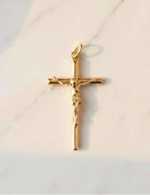 Crucifix plaqué or rodhié