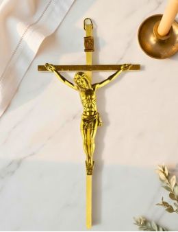Crucifix en cuivre 14,5 cm et Christ en cuivre