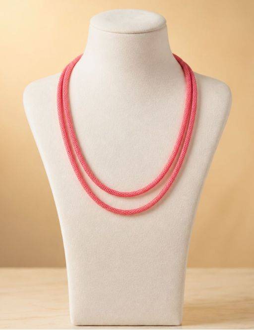 Collier/Chaîne métal - 60 cm - Rose