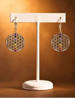 Boucles d'oreilles Acier inoxydable - 7 chakras - Linéaire 