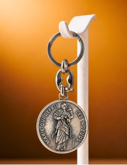 Porte-clé Marie qui défait les Noeuds - Acier