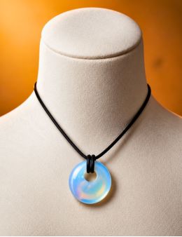 Pendentif pierre ronde percée - Cancer - Opalite