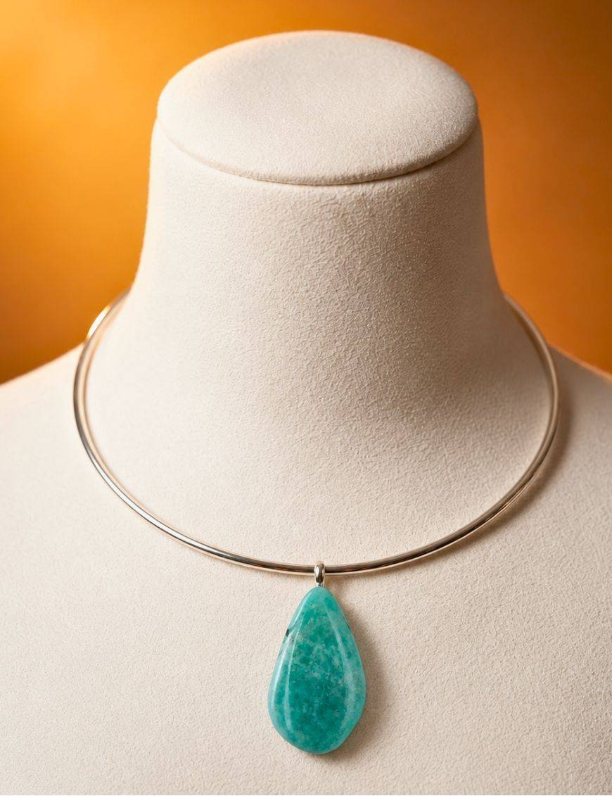 Pendentif goutte Amazonite