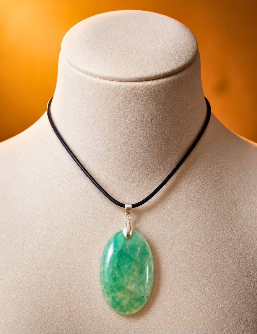Pendentif Amazonite ovale + cordon