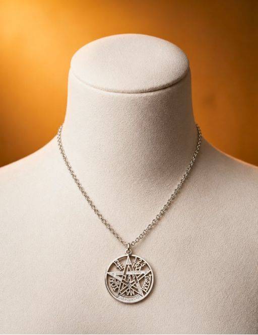  Pendentif Acier inoxidable Argenté - Tétragrammaton - 28mm