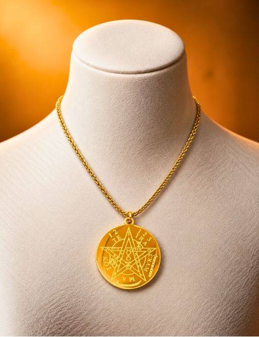  Pendentif Acier inoxidable Doré - Tétragrammaton Plein- 28mm
