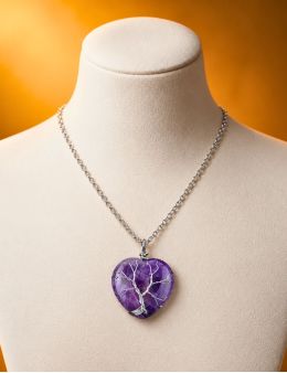 Collier Arbre de Vie avec Améthyste