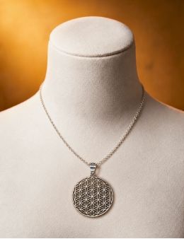 Pendentif Fleur de Vie argent 925 40 mm | Grand rayonnement