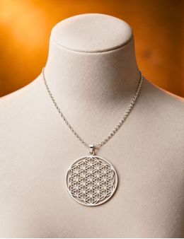Pendentif Fleur de vie argent 925 - Diamètre 4 cm