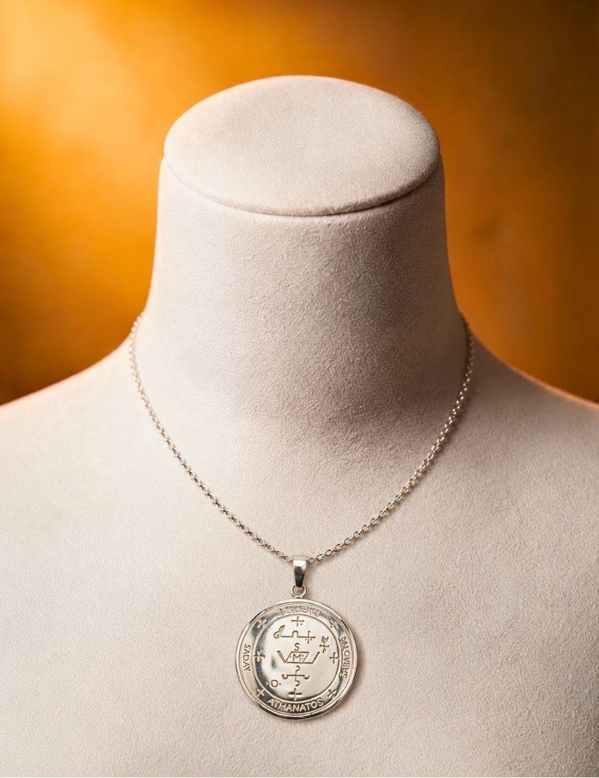 Pendentif médaille Archange Michael / Saint Michel - argent 925 - 3 cm