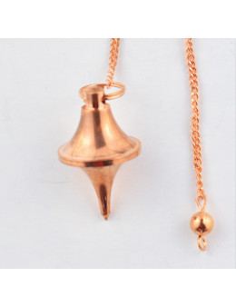 Pendule métal conique cuivré avec chaîne cuivrée - Petit modèle