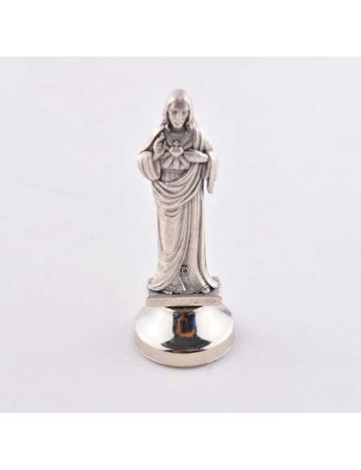 Statue métal Sacré Coeur Jésus - Socle Adhésif - 5,5 cm