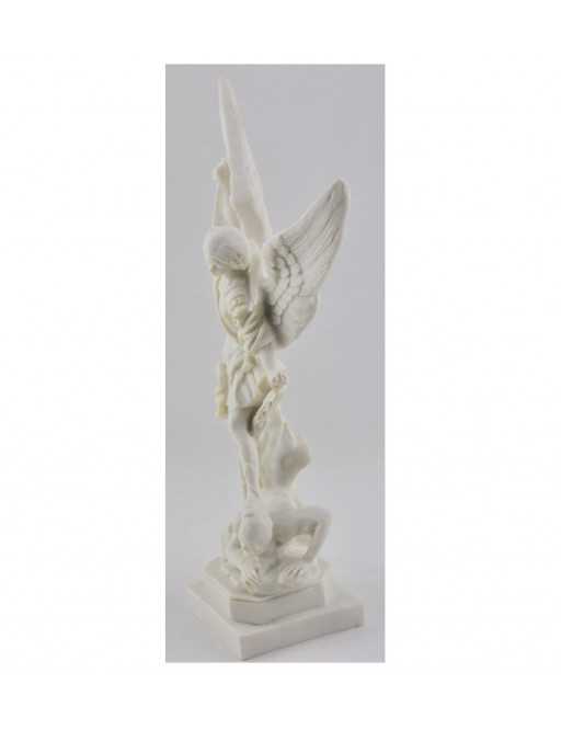 Statue Saint Michel en résine blanche 23 cm
