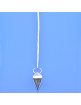 Pendule métal argenté pyramidal avec chaîne argentée
