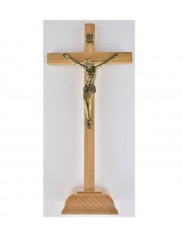 Crucifix en bois clair 22 cm