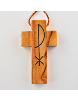 Chapelet en bois avec croix celtiques émaillées rouges