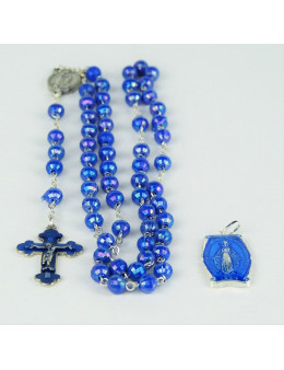 Chapelet chaînette avec croix et médaille émaillées