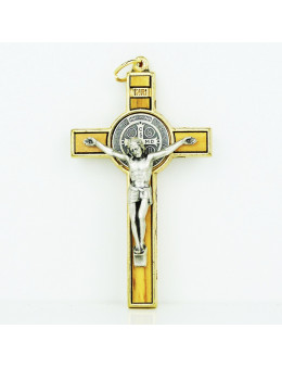 Croix en métal doré et bois d'olivier