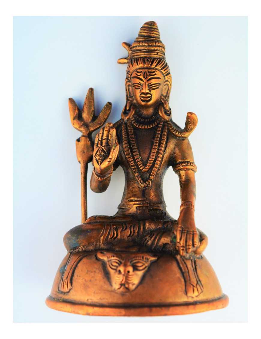 Statue cuivre rouge divinités hindou - 13,5 cm
