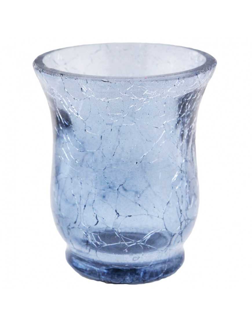 Photophore en verre craquelé évasé