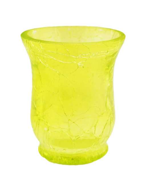 Photophore en verre craquelé évasé