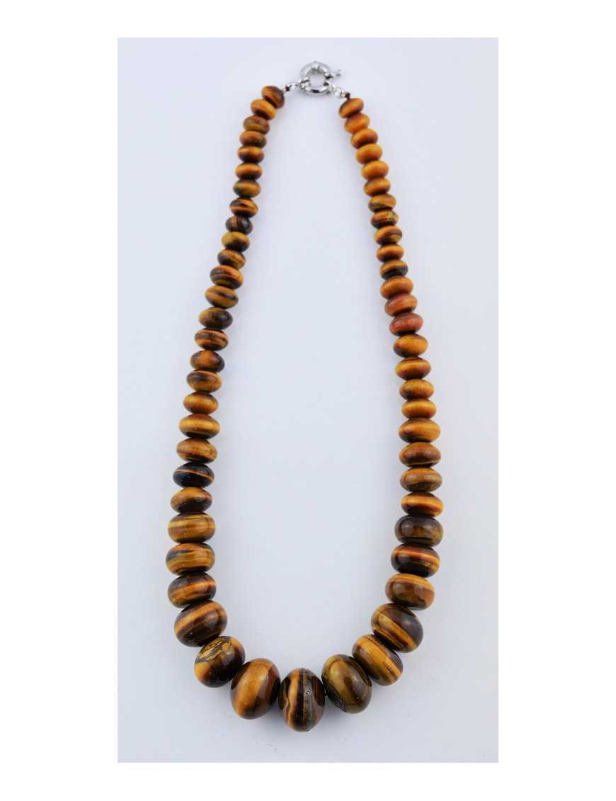Collier avec perles en oeil de tigre