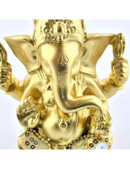 Statuette Ganesha assis 11,5 cm doré