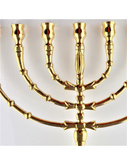 Ménorah ou chandelier 7 branches en bronze - 28 cm