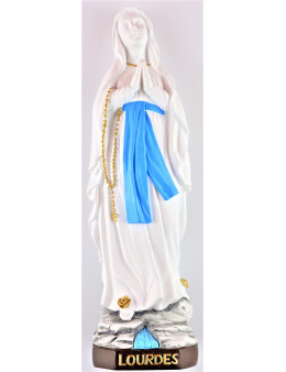 Statue résine Notre-Dame de Lourdes blanche 20 cm
