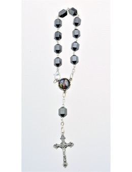 Dizainier chaîne et perles hématite avec fermoir