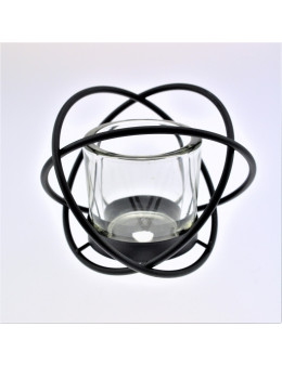 Photophore boule métal et verre