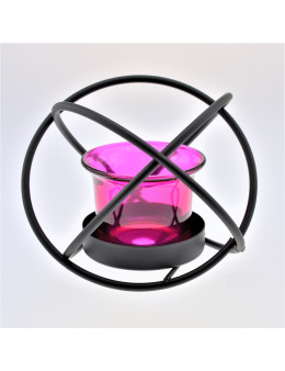 Photophore boule métal et verre