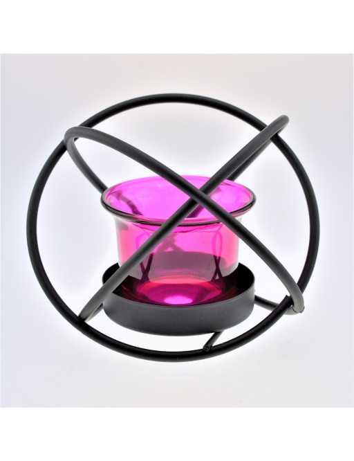 Photophore boule métal et verre