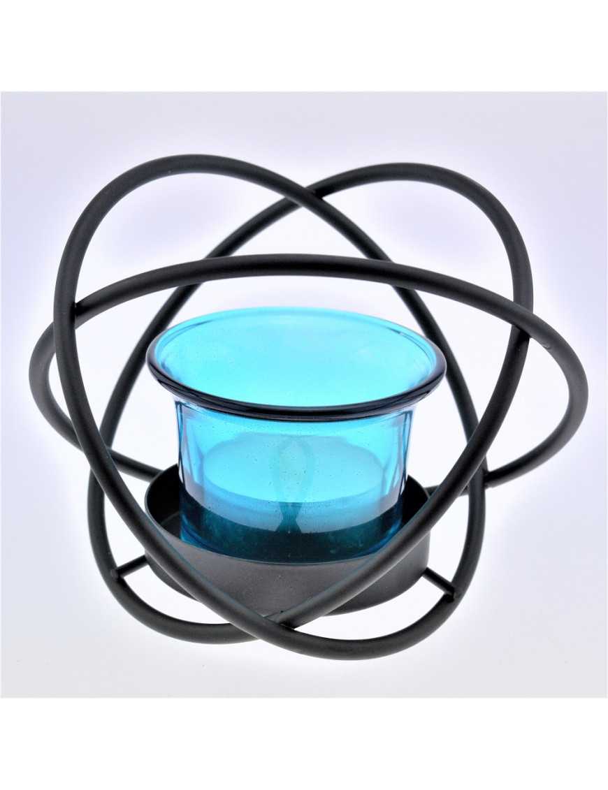 Photophore boule métal et verre