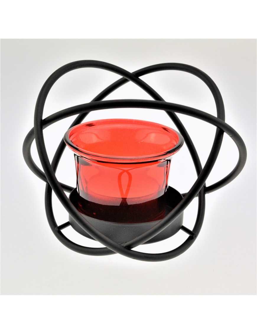 Photophore boule métal et verre
