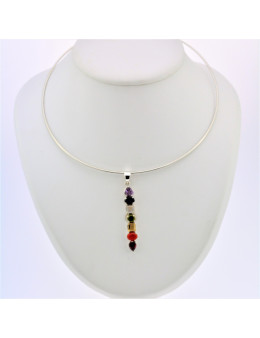 Pendentif argent 7 chakras