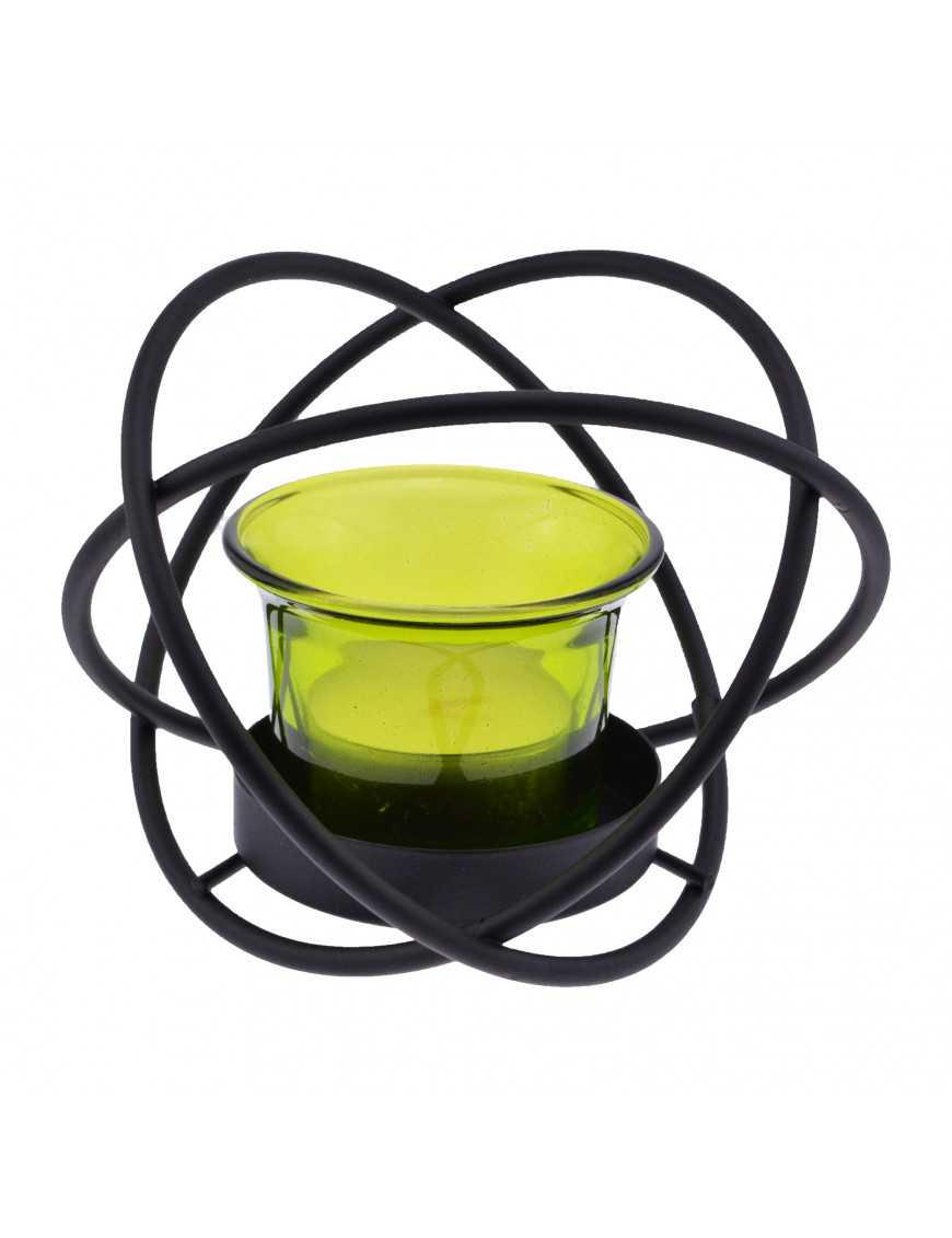 Photophore boule métal et verre