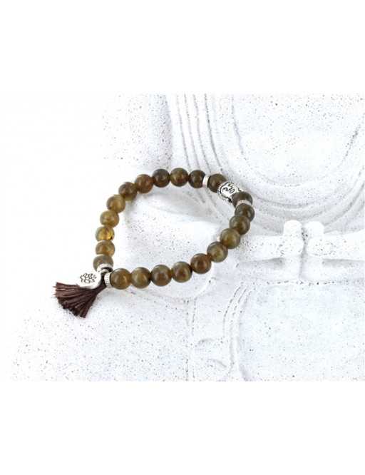 Bracelet Yoga Labradorite Pompon et Lotus