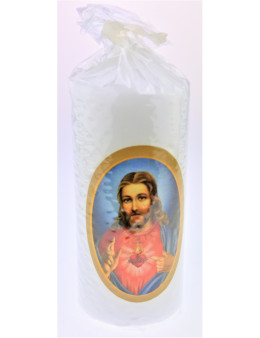 Bougie blanche Saints Catholiques