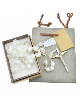 Chapelet cristal de bohème avec paters, coffret et emballage cadeau