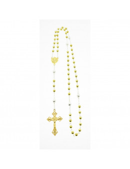 Chapelet Sainte Rita chaîne avec perles dorées avec boite