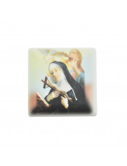 Chapelet Sainte Rita chaîne avec perles dorées avec boite