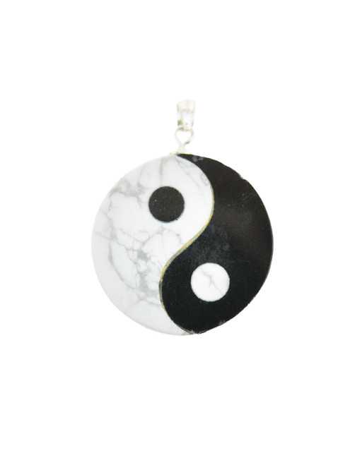 Pendentif Ying-yang marbre et onyx noir